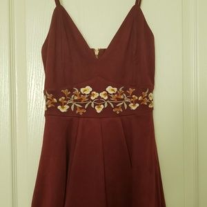 Maroon Flower Romper